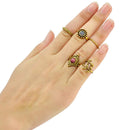 Women Retro Midi Stack Finger Rings Vintage Bronze 5-pieces