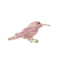Pink Rhinestone Crystal Trochilidae Animal Design Brooch Pin Women Wedding Bridal Jewelry