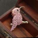 Pink Rhinestone Crystal Trochilidae Animal Design Brooch Pin Women Wedding Bridal Jewelry