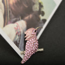 Pink Rhinestone Crystal Trochilidae Animal Design Brooch Pin Women Wedding Bridal Jewelry