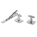 vintage Silver Copper Enamel Cufflinks Tie Clip Clasp Bar Pin Men's Suit Acceeeories