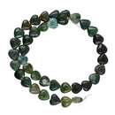 10mm Smooth Flat Heart Green Grass Moss Agate Loose Beads 15" Jewelry Making