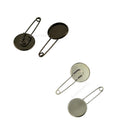 Blank Vintage Safety Brooch Pins Fashion Jewelry 20mm Black