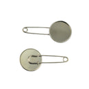 Blank Vintage Safety Brooch Pins Fashion Jewelry 20mm Black Pack Of 10PCS