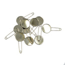 Blank Vintage Safety Brooch Pins Fashion Jewelry 20mm Black Pack Of 10PCS
