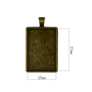 6Pieces Blank Rectangle Bezel Frame Base for 25x37 mm Cabochon Necklace Pendant