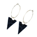 Pair Of Women Girls Ladies Triangle Dangle Earrings Fashion Jewelry Birthday Party Gift Black
