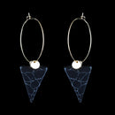 Pair Of Women Girls Ladies Triangle Dangle Earrings Fashion Jewelry Birthday Party Gift Black