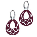 Fashion Women's Vintage Hollow Flower Wood Dangle Studs Earrings