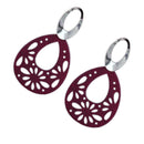 Fashion Women's Vintage Hollow Flower Wood Dangle Studs Earrings
