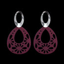 Fashion Women's Vintage Hollow Flower Wood Dangle Studs Earrings