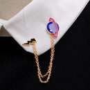 Women Girls Cute Planet and Ligntning Design Neck Tip Brooch Chain Jewellery