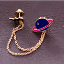 Women Girls Cute Planet and Ligntning Design Neck Tip Brooch Chain Jewellery