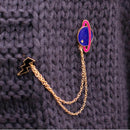 Women Girls Cute Planet and Ligntning Design Neck Tip Brooch Chain Jewellery