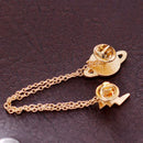 Women Girls Cute Planet and Ligntning Design Neck Tip Brooch Chain Jewellery