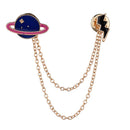 Women Girls Cute Planet and Ligntning Design Neck Tip Brooch Chain Jewellery