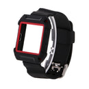 Easy Install Snap-On Design Watch Band With Frame Wrist Strap Replacement COMPATIBLE FOR Fitbit Blaze 23mm Red