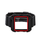 Easy Install Snap-On Design Watch Band With Frame Wrist Strap Replacement COMPATIBLE FOR Fitbit Blaze 23mm Red
