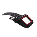 Easy Install Snap-On Design Watch Band With Frame Wrist Strap Replacement COMPATIBLE FOR Fitbit Blaze 23mm Red