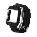 Easy Install Snap-On Design Watch Band With Frame Wrist Strap Replacement COMPATIBLE FOR Fitbit Blaze 23mm White
