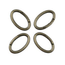 4pcs Antique Silver Oval Carabiner Spring Snap Clip Hook Keychain Hiking