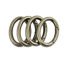 4pcs Antique Silver Oval Carabiner Spring Snap Clip Hook Keychain Hiking