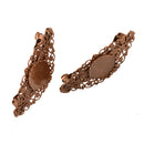 2pcs Antique Copper French Clip Barrette Cabochon Blank Setting Base Finding