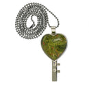 1 Piece Beads Chain Pendant Heart Key Pendant Key To My Heart Classic Rhinestone Fancy Necklace