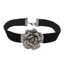 Choker Collar Necklace Pendant Choker Party Evening Club Rose Flower Charms