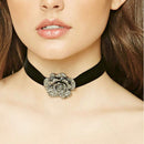 Choker Collar Necklace Pendant Choker Party Evening Club Rose Flower Charms