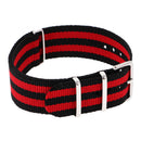 Durable Nylon Watch Band Strap 22mm/25cm Black Red
