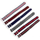 Durable Nylon Watch Band Strap 22mm/25cm Black Red