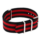 Durable Nylon Watch Band Strap 22mm/25cm Black Red
