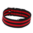 Durable Nylon Watch Band Strap 22mm/25cm Black Red