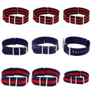 Durable Nylon Watch Band Strap 22mm/25cm Black Red