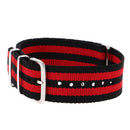 Durable Nylon Watch Band Strap 22mm/25cm Black Red