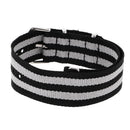 Durable Nylon Watch Band Strap 22mm Black Gray