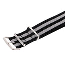 Durable Nylon Watch Band Strap 22mm Black Gray