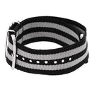Durable Nylon Watch Band Strap 22mm Black Gray