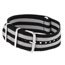 Durable Nylon Watch Band Strap 22mm Black Gray