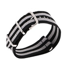 Durable Nylon Watch Band Strap 22mm Black Gray