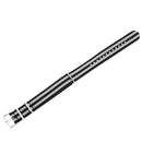 Durable Nylon Watch Band Strap 18mm Black Gray