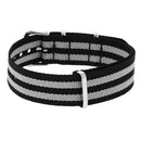 Durable Nylon Watch Band Strap 18mm Black Gray