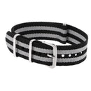 Durable Nylon Watch Band Strap 18mm Black Gray