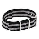 Durable Nylon Watch Band Strap 18mm Black Gray