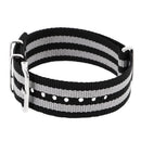 Durable Nylon Watch Band Strap 18mm Black Gray