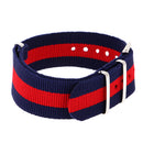 Durable Nylon Watch Band Strap 22mm/25cm Blue Red