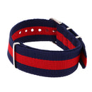 Durable Nylon Watch Band Strap 22mm/25cm Blue Red