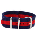 Durable Nylon Watch Band Strap 22mm/25cm Blue Red