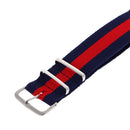 Durable Nylon Watch Band Strap 22mm/25cm Blue Red